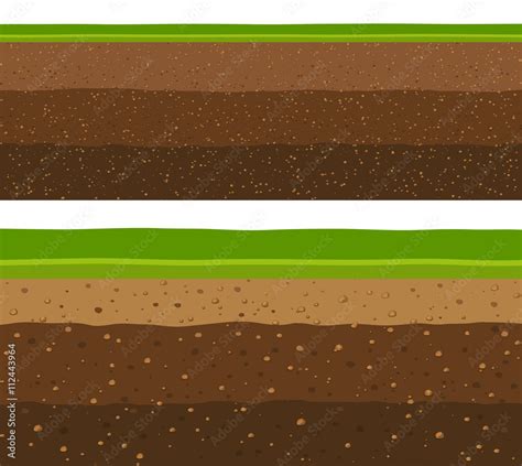 Layers Of Grass With Underground Layers Of Earth Seamless Ground