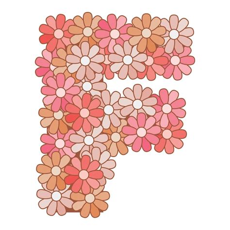 Premium Vector Floral Flower Alphabet Letter F