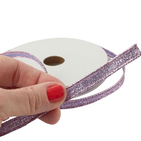 Lavender Glitter Wired Ribbon Ribbon And Trims Craft Supplies