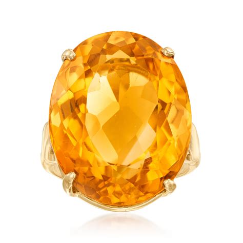 C 1970 Vintage 26 96 Carat Citrine Cocktail Ring In 14kt Yellow Gold Ross Simons