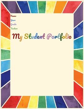 Rainbow Themed Student Portfolio By The Nature And Reggio Place TPT