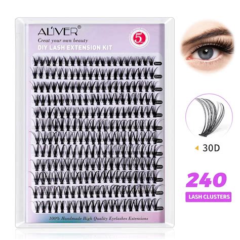 Aliver Single Lashes Eyelash Clusters 240 Pcs Individual Lashes 9 16 Mm