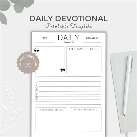 Daily Devotional Journal Digital Devotional Printable Bible - Etsy