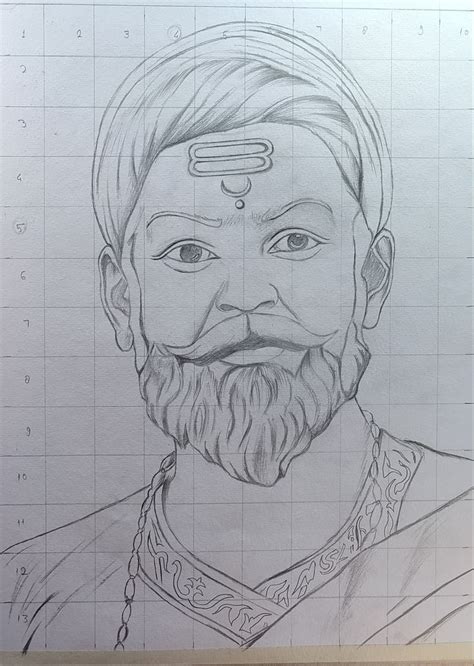 Chhatrapati Shivaji Maharaj Sketch Drawing Outline Pencil Drawing