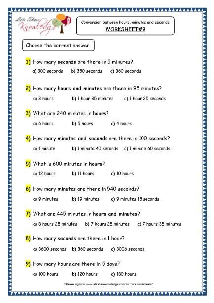 Grade 4 Maths Resources 7 2 Time Conversion Between Hours Minutes