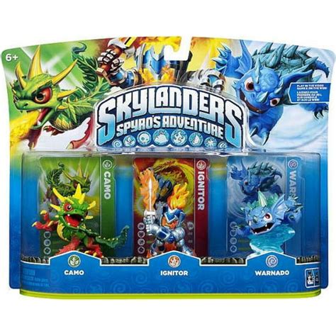 Skylanders Spyro's Adventure Camo, Ignitor & Warnado Figure 3-Pack ...