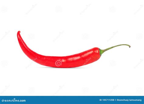 Single Red Hot Chilli Pepper Isolated On White Stock Photo Image Of Organic Chili