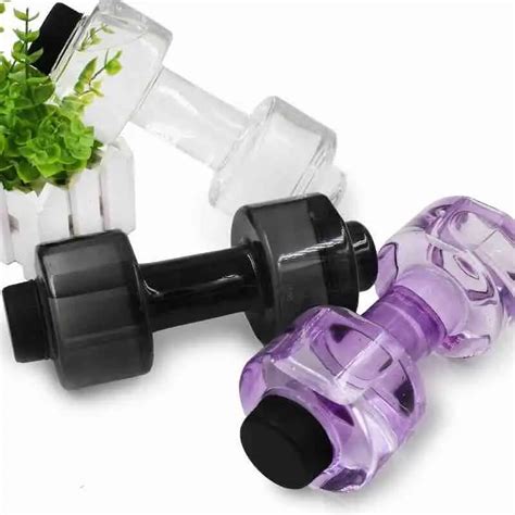 Sport Fitness Dumbbell Kettle 550ml Dumbbell Shaped Drinking Bottle With Portable Carry Handle