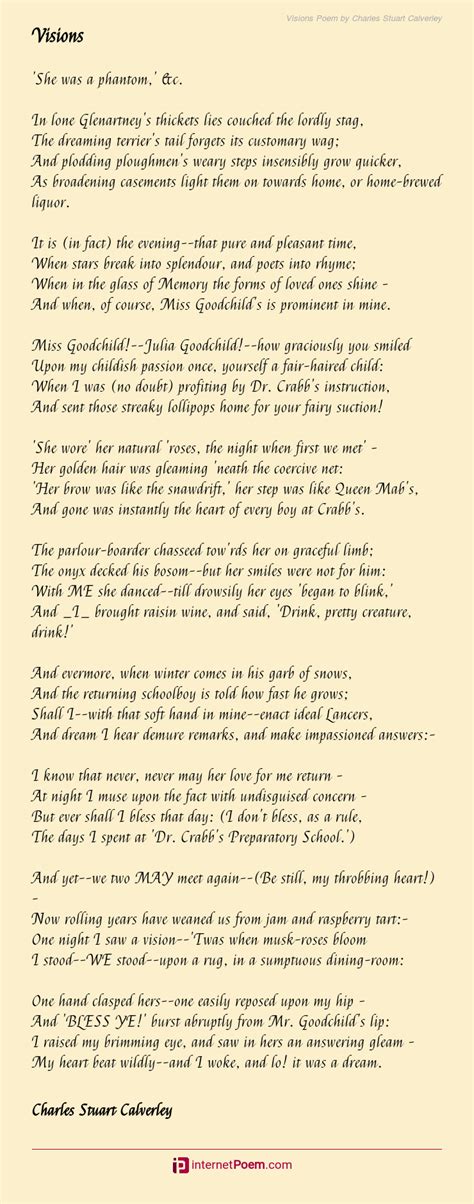 Visions Poem By Charles Stuart Calverley