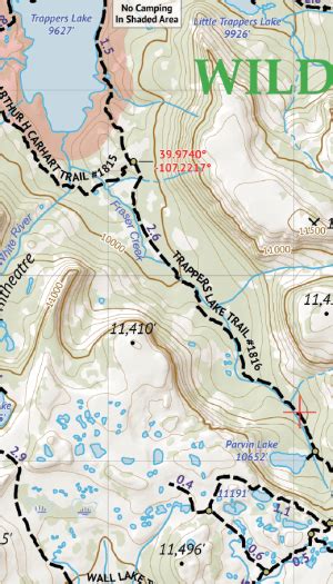 Flat Tops Wilderness Hiking Map - Outdoor Trail Maps