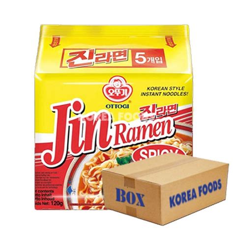 Ottogi Jin Ramen Multipack Spicy 120g X 5 X 8 Box Korea Foods