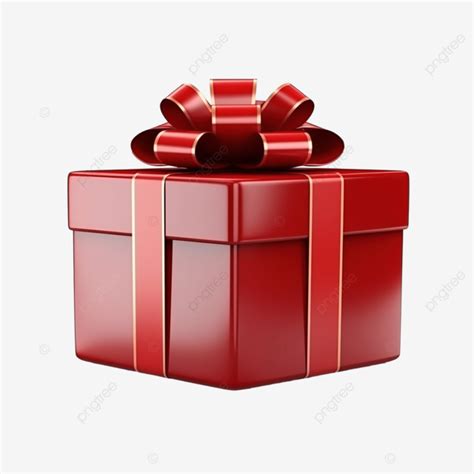 Recorte Realista De Caja De Regalo Roja D Png Realista D Regalo