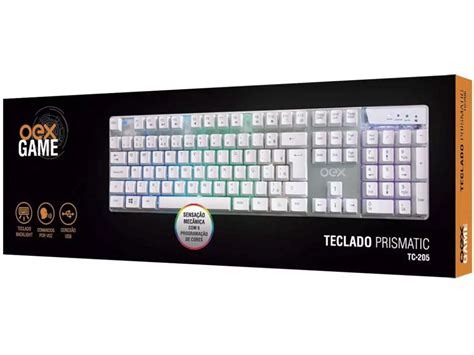 Teclado Oex Prismatic Tc Rgb Usb Branco Hardstore Inform Tica