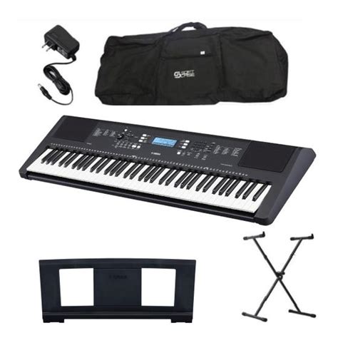 Kit Teclado Musical Yamaha PSR EW310 76 Teclas Preto Fonte Bivolt