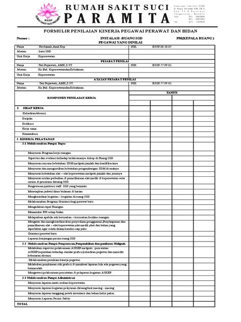 Form Penilaian Perawat Igd Pdf