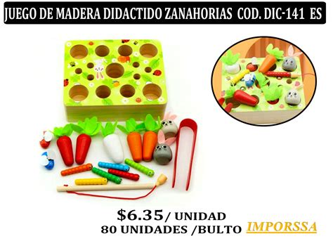 Juego De Madera Didactico Zanahorias Cod Dic Es Imporssa