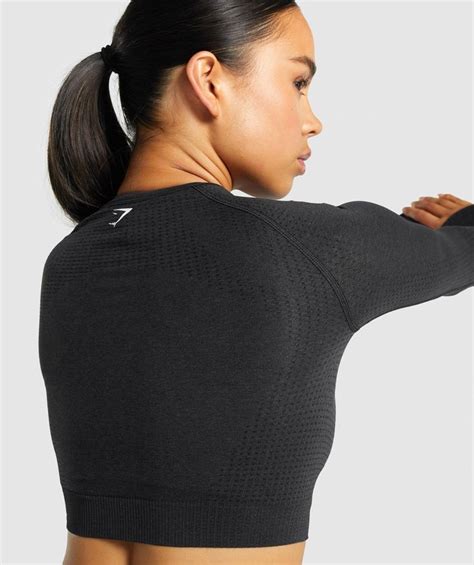 Gymshark Us Gymshark Vital Seamless 2 0 Long Sleeve Crop Top Black