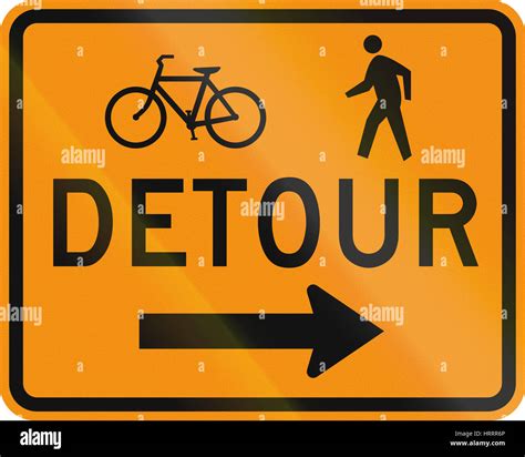 United States MUTCD Road Sign Detour Stock Photo Alamy