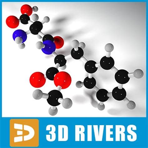 3d Model Aspartame Molecule Structure