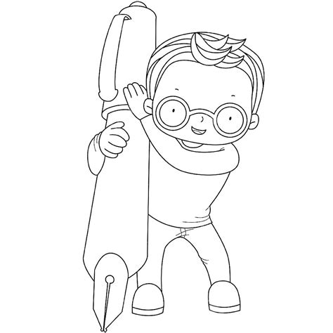 Раскраска ручка для детей высокого качества скачать и распечатать