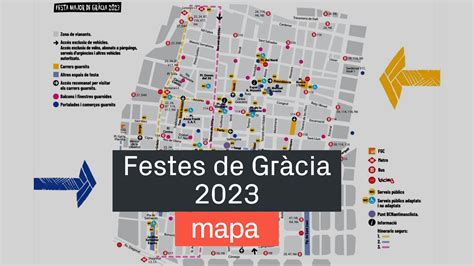 Mapa de les Festes de Gràcia 2023 i carrers guarnits plànol