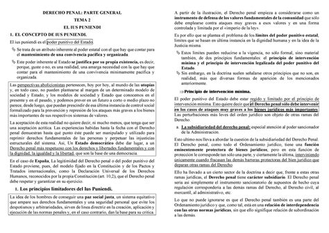 Penal General 2 Derecho Penal Parte General Tema 2 El Ius Puniendi 1 El Concepto De Ius