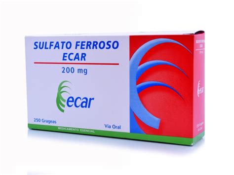 Droguería La Economía sulfato ferroso ecar 200 mg x 250 grageas