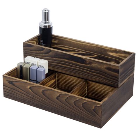 Millwood Pines Solid Wood Makeup Storage Organizer Wayfair