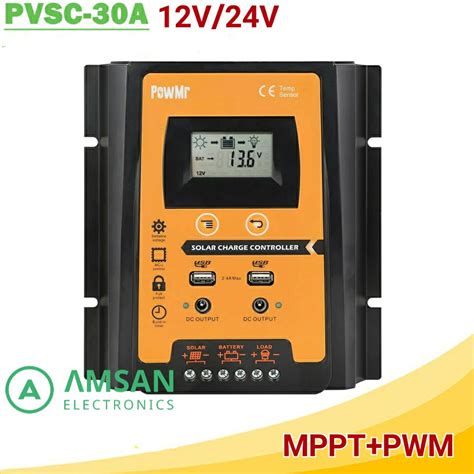 Jual PowMr MPPT PWM Solar Charger Controller SCC PVSC 30A IP32 Dual USB