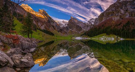 Fondos De Pantalla 1600x852 Px Calma Otoño Bosque Lago Paisaje