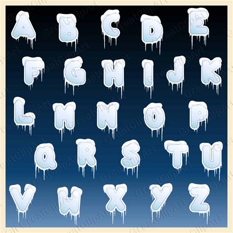 26 Alfabeto De Hielo Hielo Letras Letras De Nieve Nieve