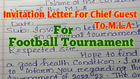 Chief Guest Invitation Letter To M L A How To Invite M L A As Chief