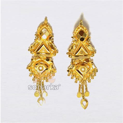 Buy quality Indian 916 Yellow Gold Earrings for Ladies in Ahmedabad