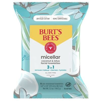 Burt S Bees Facial Cleansing Towelettes Micellar Coconut Lotus