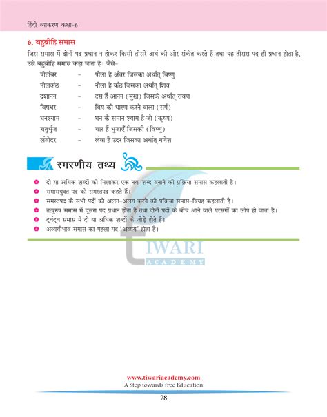 Class 6 Hindi Vyakaran Chapter 16 Samaas Updated For 2024 25