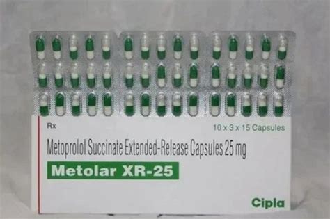 Metoprolol Succinate 23.75mg Metolar XT 25 Tablet at ₹ 75/stripe in Surat