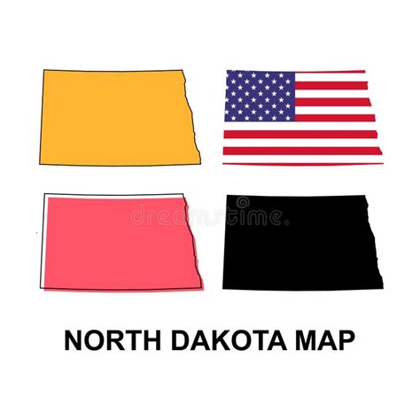 North Dakota Map Shape United States Of America Flat Concept Icon