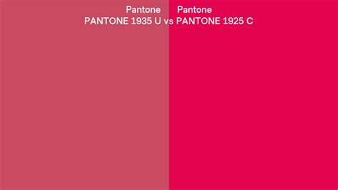 Pantone 1935 U Vs Pantone 1925 C Side By Side Comparison