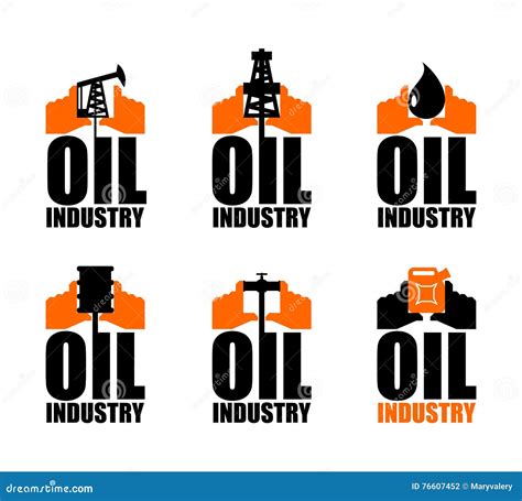 Oil Industry Logo Petroleum Production Sign Stock Vector