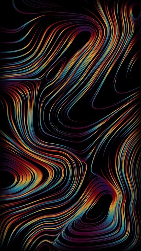 An Abstract Background With Multicolored Lines And Curves In The Shape