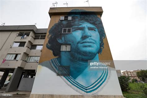 A Wall Mural Dedicated To The Late Diego Armando Maradona Former