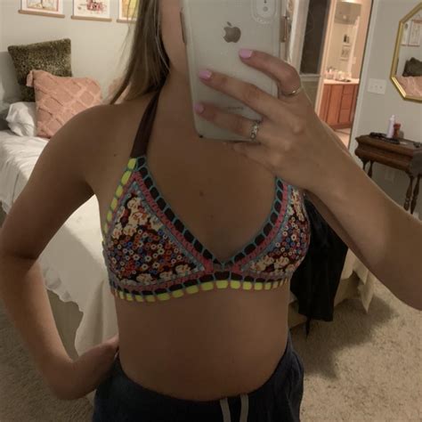 Floral Bikini Size Small But Bottoms Are Teeny Depop