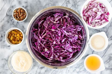 Make This Sweet And Tangy Red Cabbage Slaw With Raisins And Pecans