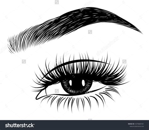 Illustration Womans Sexy Luxurious Eye Perfectly Stock Vector Royalty Free 1079685761