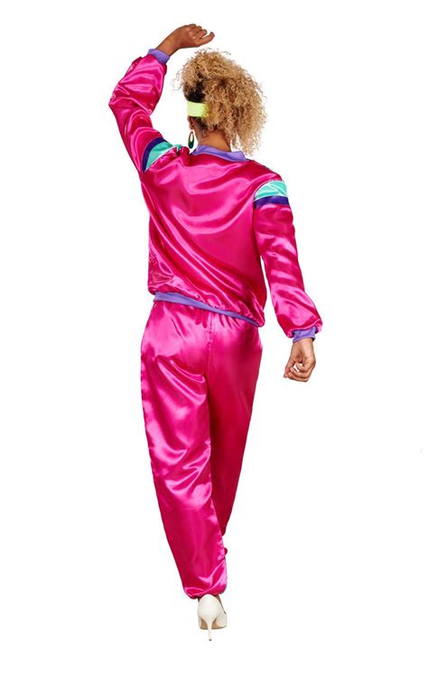 Womens 80s Pink Shellsuit Costume