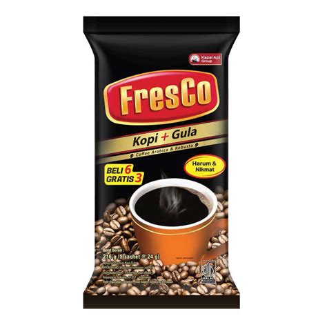 Fresco Kopi Gula Isi 6 3 Sachet Pack 24gr Kopi Hitam Instant Coffee