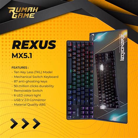 Rexus Legionare Mx Mechanical Tkl Rexus Mx Shopee