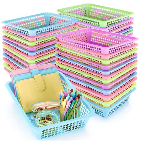Plastic Storage Baskets Classroom Colored Storage Baskets Paper
