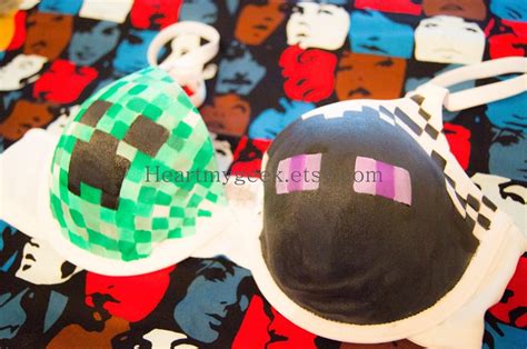 Creeper Enderman Minecraft Hand Painted Bra By Heartmygeek Creeper