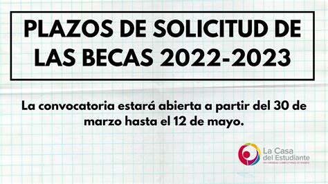 La Casa Estudiante On Twitter Ya Est N Publicados Los Plazos De